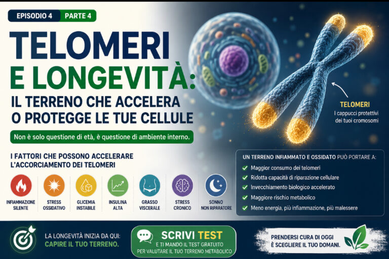 Telomeri, longevità e terreno metabolico: perché infiammazione, stress ossidativo e glicemia possono accelerare l’invecchiamento cellulare