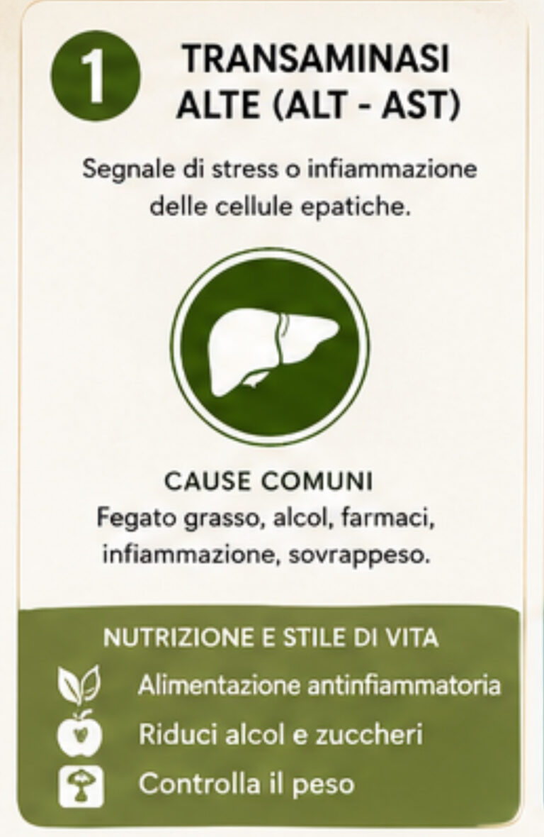 Transaminasi ALT/GPT alte: cosa possono indicare e come approcciarle con la nutrizione
