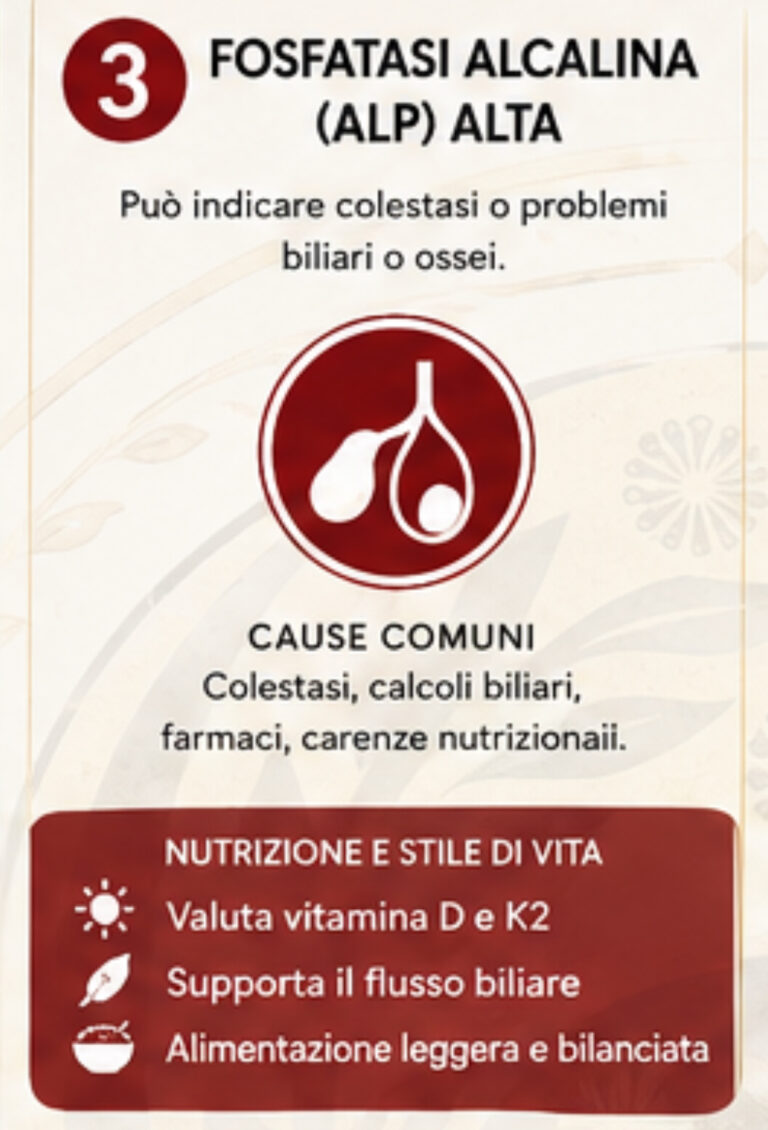 Fosfatasi alcalina alta: quando il valore può parlare di bile, fegato o ossa
