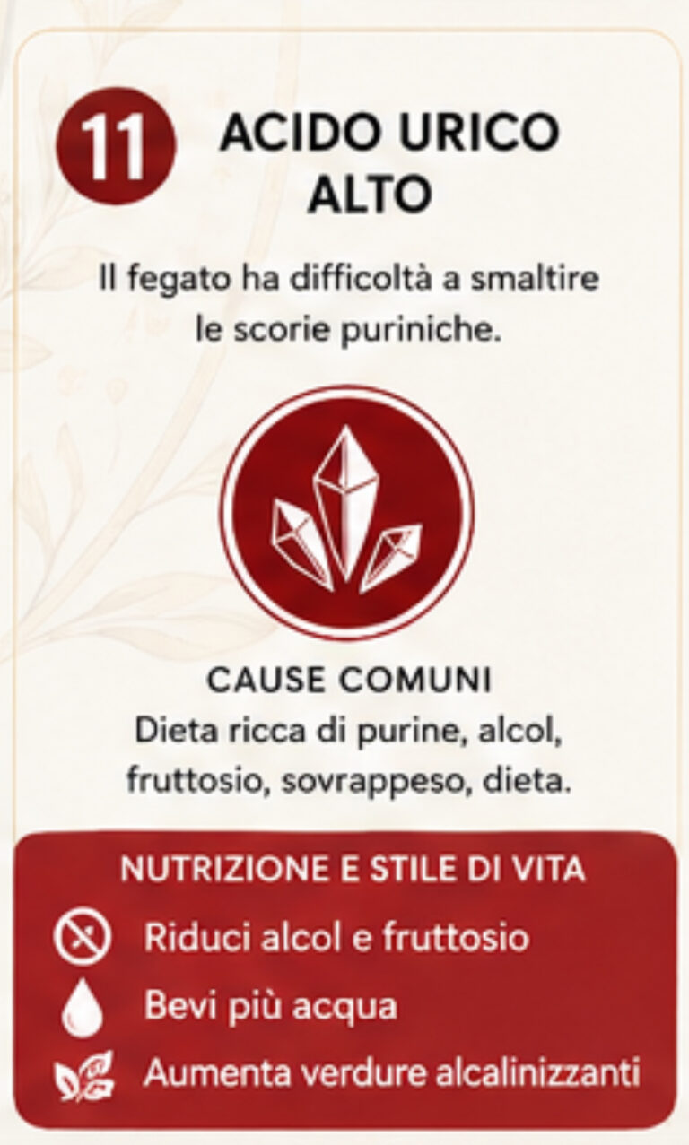 Acido urico alto: fegato, fruttosio, alcol e metabolismo